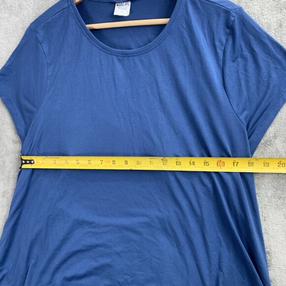 Athleta Air Out Cinch Shirt Womens XL Blue Top Open Back Workout Gym Athleisure - Picture 3 of 8